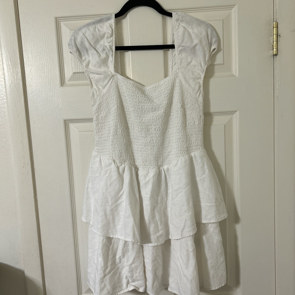 H&M White Tiered Dress